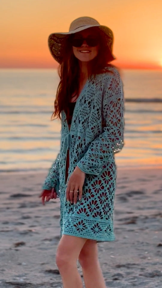 Crochet beach cardigan best sale