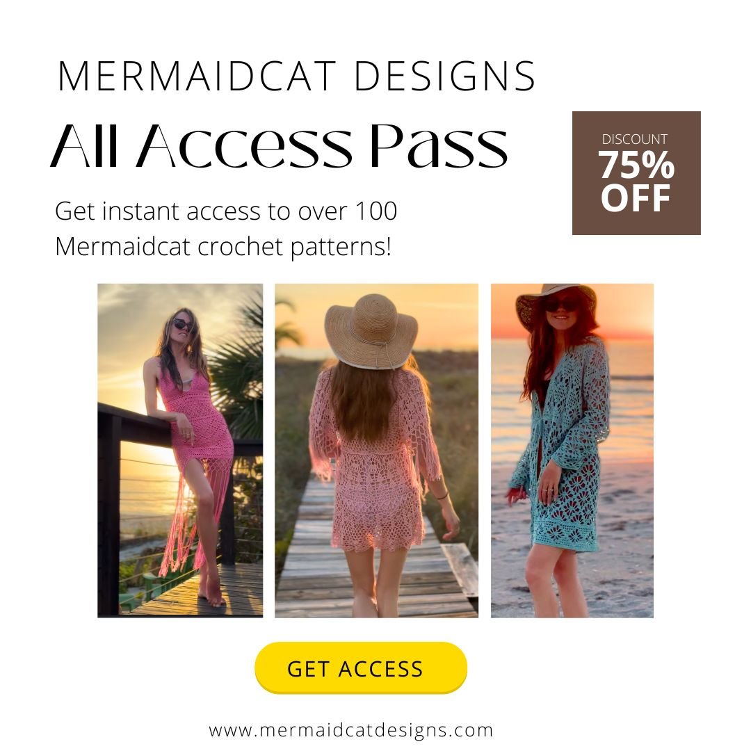 Mermaidcat Collection (100+ Crochet Patterns) - 75% OFF - Discount Applied In Cart - Mermaidcat Designs